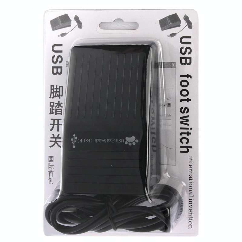 USB Foot Pedal Control Switch Game Pad Keyboard Adapter for Computer(Black)