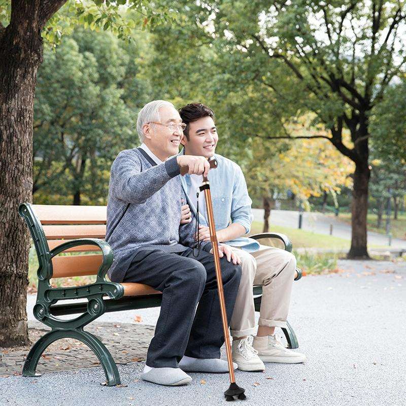 TBS-009 Four-Legged Folding Elderly Crutches Aluminum Alloy Light And Multifunctional Non-Slip Cr...