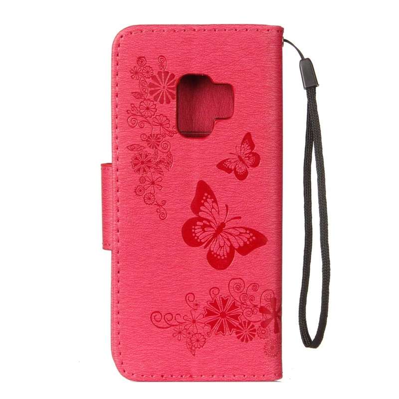 For Galaxy S9 Vintage Embossed Floral Butterfly Pattern Horizontal Flip Leather Case with Card Sl...