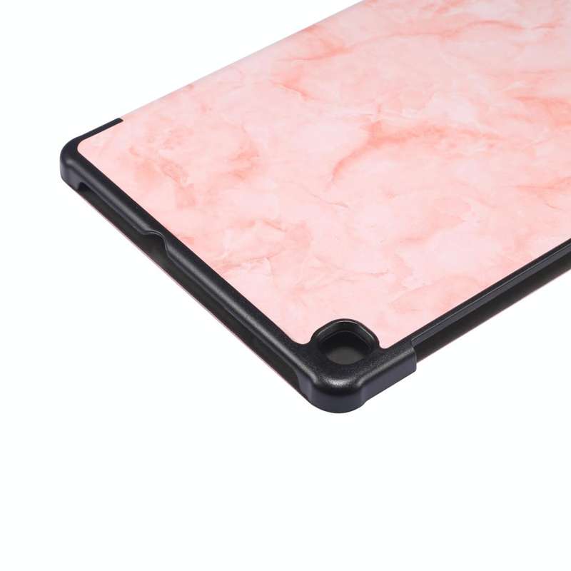 For Galaxy Tab S6 Lite P610 / P615 Marble Texture Horizontal Flip Leather Case, with Three-foldin...