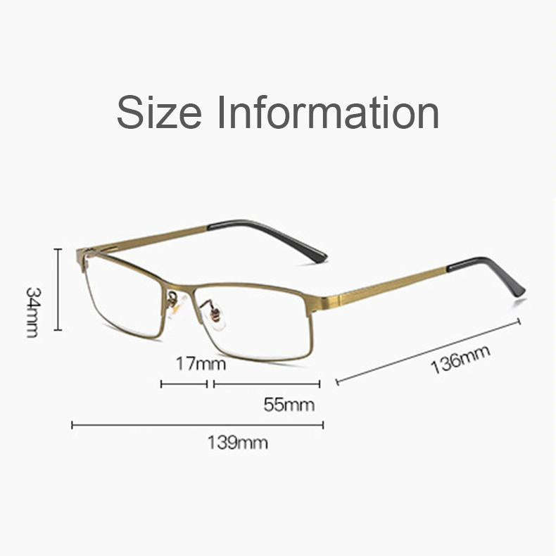 Dual-purpose Photochromic Presbyopic Glasses, +2.50D(Gold)