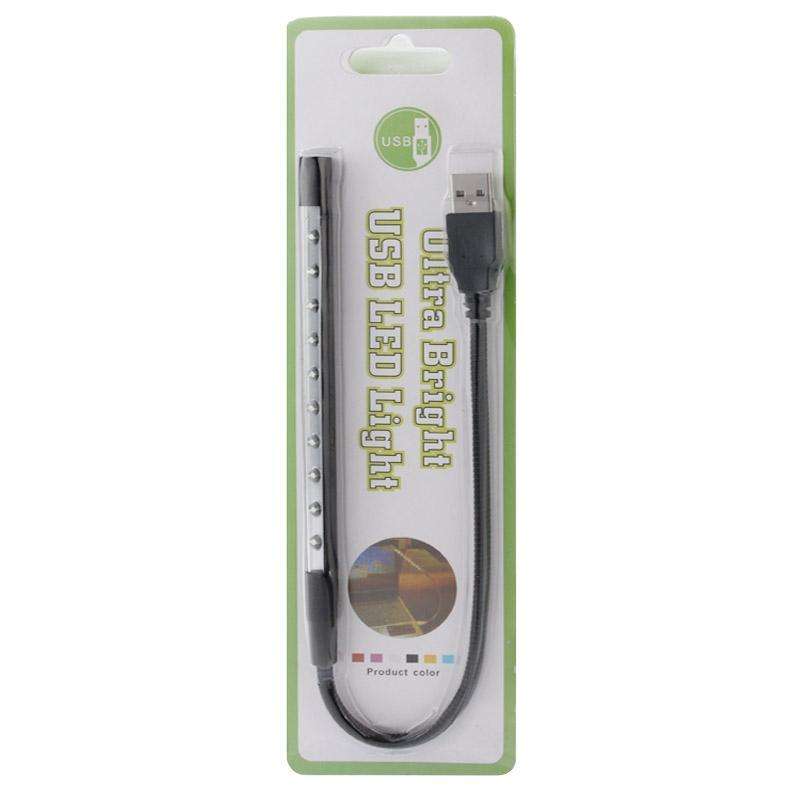 10-LED Portable Ultra Bright USB LED Light(Black)