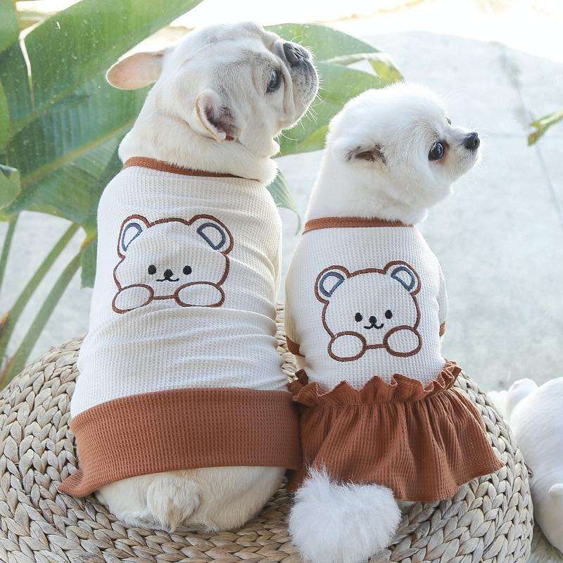 Pet Couple Bottoming Shirt Cat Dog Clothes, Size: XS(Skirt)