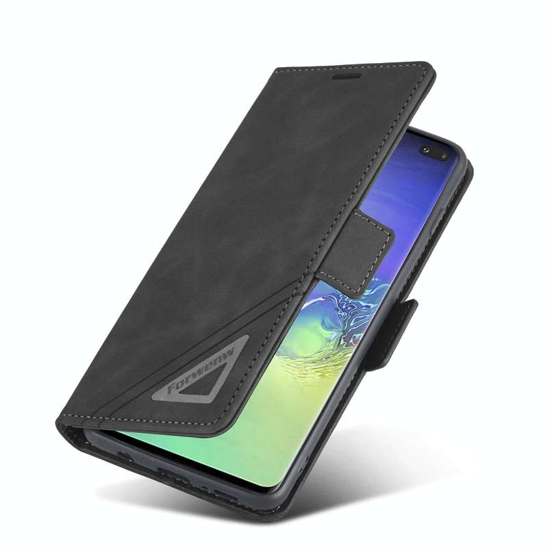 For Samsung Galaxy S10+ Forwenw Dual-side Buckle Leather Phone Case(Black)