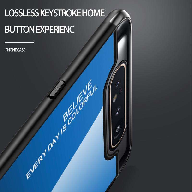 For Galaxy A80 Gradient Color Glass Case(Purple)