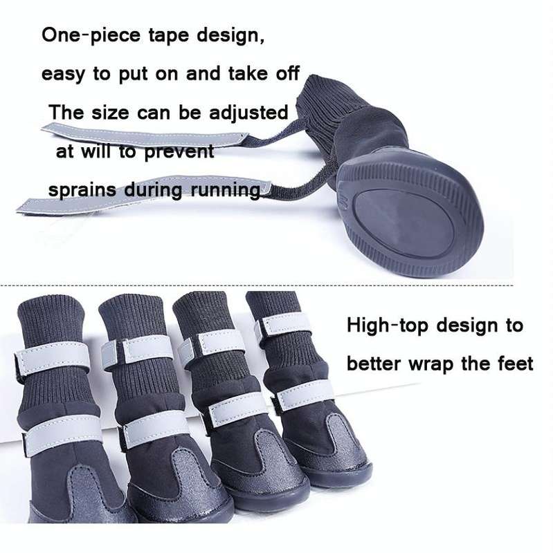 Pet Long-Tube Shoes Medium & Large Dogs Outdoor Wear-Resistant Snow Boots, Size: XL(Blue)