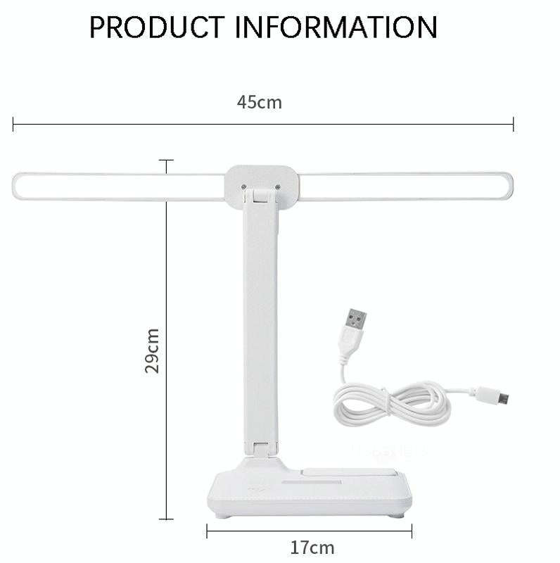 Double Head Lighting LED Charging Desk Lamp,Style: Plug-in Version+Cable