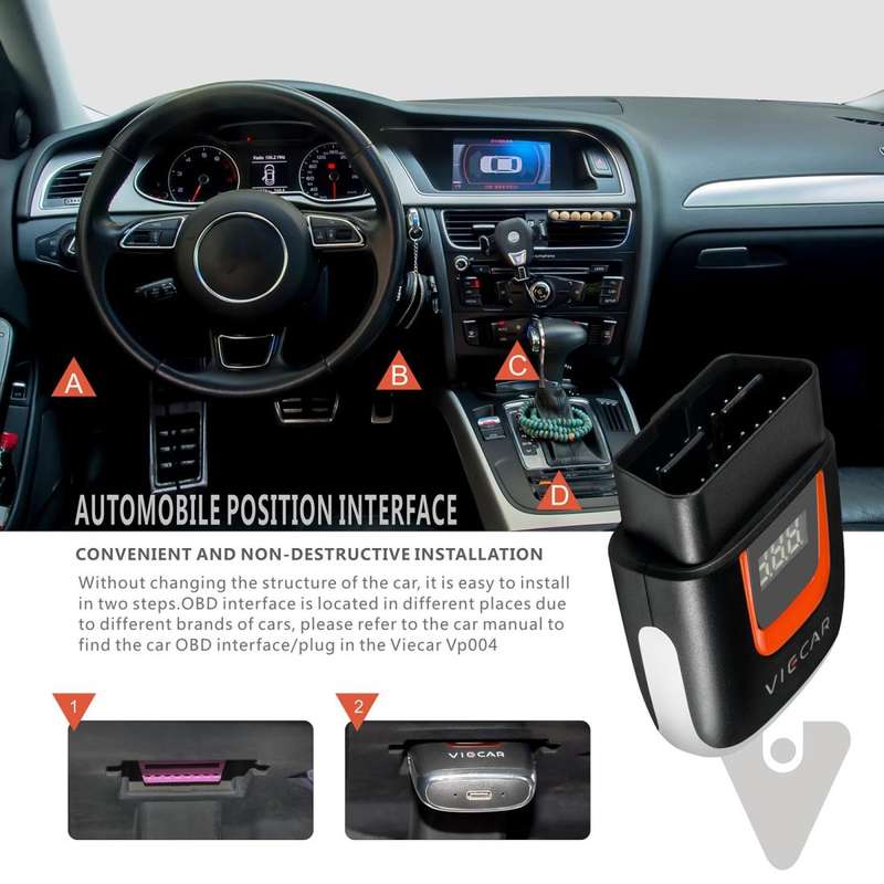 Viecar VP004 Car Mini OBD + USB / Type-C Interface Fault Detector V1.5 WiFi Diagnostic Tool