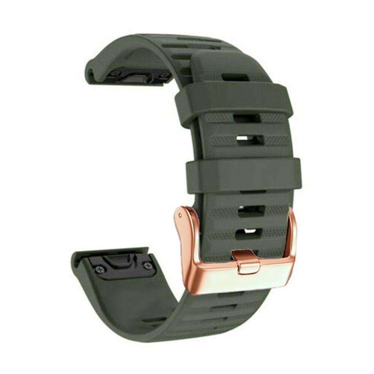 For Garmin Fenix 7S / 6S Pro / 5S Plus 20mm Rose Gold Buckle Quick Release Silicone Watch Band(Ar...
