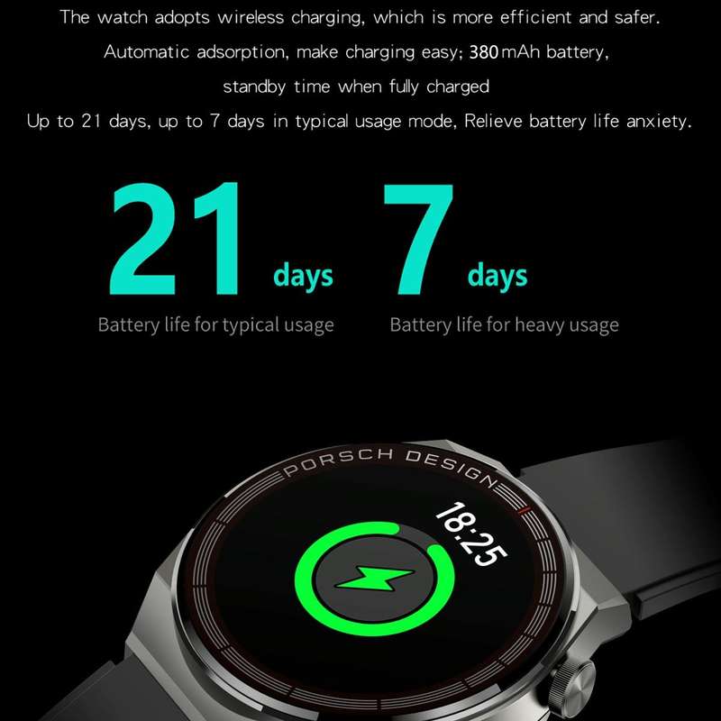 MD3MAX Porsche Ver 1.39 inch Round Screen TPU Strap Smart Watch Supports Heart Rate Monitoring/Bl...