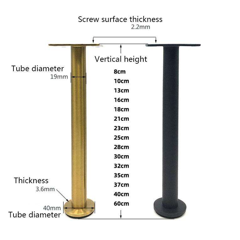 LH-TJ003 Adjustable Stainless Steel Round Tube Furniture Legs, Height: 18cm(Silver)