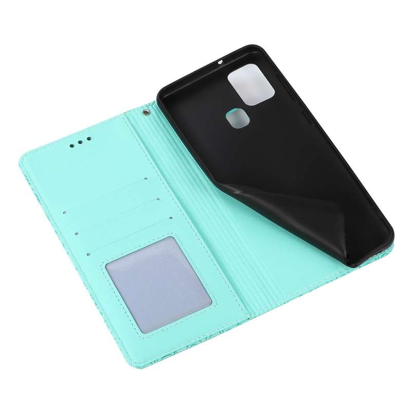 For Samsung Galaxy A21s Skin Feel Embossed Sunflower Horizontal Flip Leather Case with Holder & C...