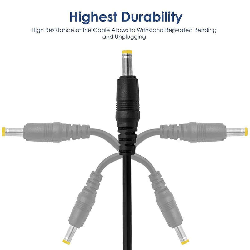 USB to 2.5mm DC Charging Cable, Length: 65cm(Black)