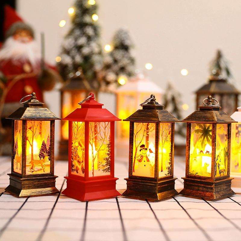 Christmas Flame Lantern Christmas Decoration LED Luminous Ornament Candlestick Lamp, Size: Large ...
