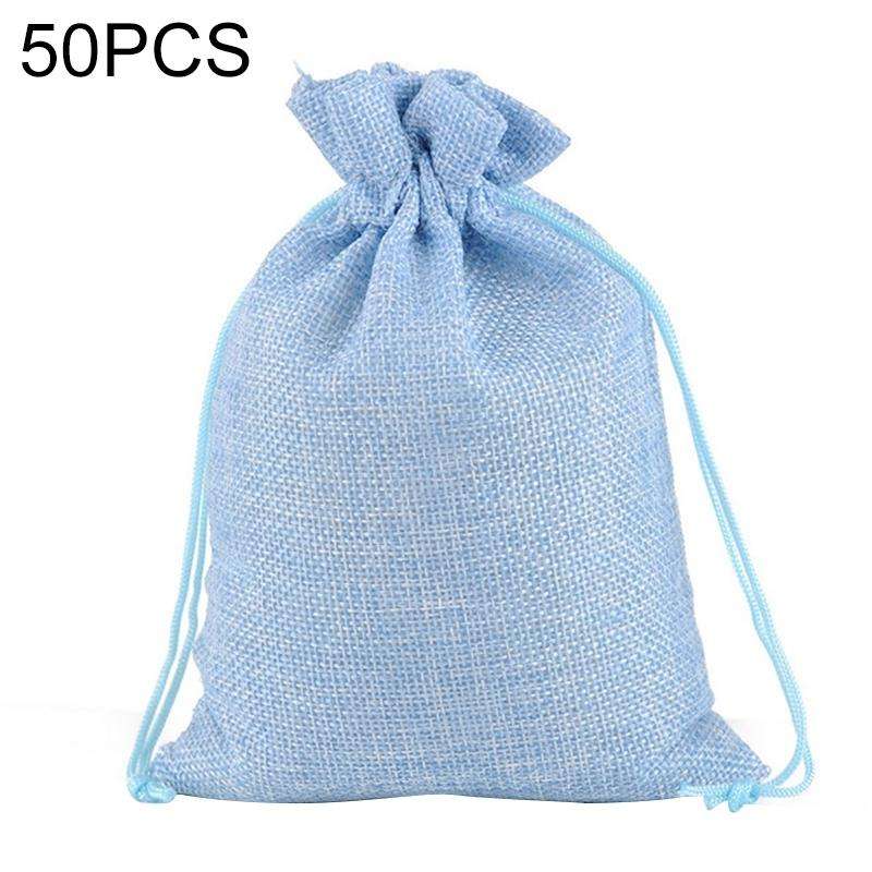 50 PCS Multi size Linen Jute Drawstring Gift Bags Sacks Wedding Birthday Party Favors Drawstring ...