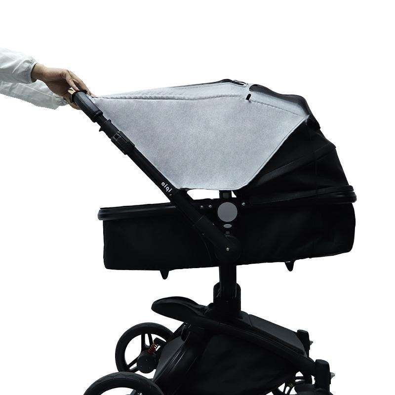 Universal Baby Stroller Accessories Sun Shade Cover With Visible Sunroof(Black)