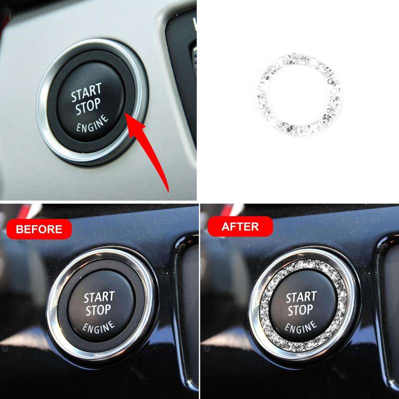 For BMW 3 Series E90 / E92 / E93 2009-2012 Car One-click Start Ring Diamond Decorative Sticker