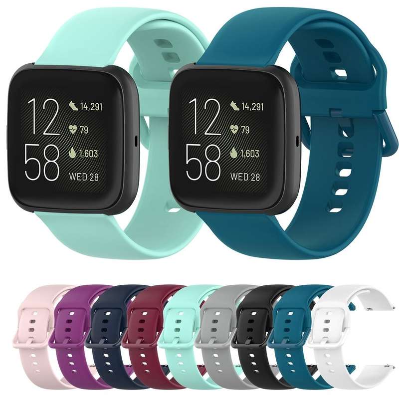 23mm Color Buckle Silicone Wrist Strap Watch Band for Fitbit Versa 2 / Versa / Versa Lite / Blaze...