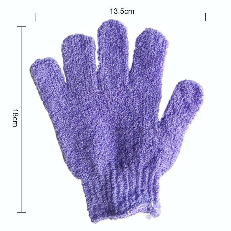 5 PCS Shower Bath Gloves Exfoliating Spa Massage Scrub Body Glove(Purple)