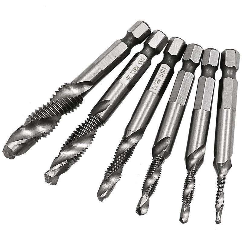 6 PCS / Set HSS Multi-Function Integrated Composite Tap Hole Tapping Chamfering