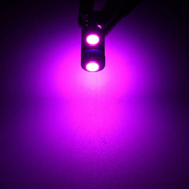 10 in 1 Car T5 0.2W DC12V Instrument Panel LED Decorative Light(Pink Light)