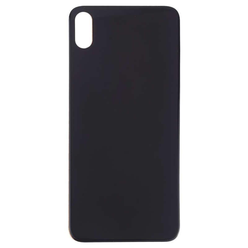 Easy Replacement Big Camera Hole Glass Back Battery Cover with Adhesive for iPhone XS Max(Black)