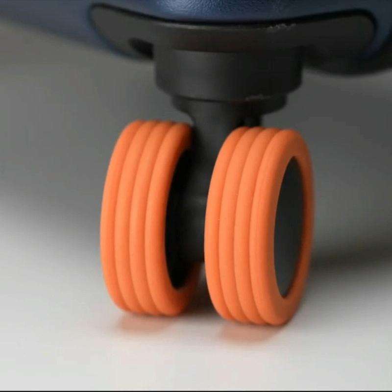 8pcs /Set Silicone Luggage Wheels Cover Protector Silent Anti Wear Caster Shoes(Black)