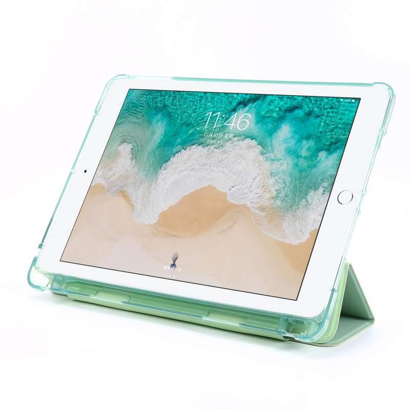 For iPad 9.7 (2018) & (2017) Airbag Horizontal Flip Leather Case with Three-fold Holder & Pen Hol...