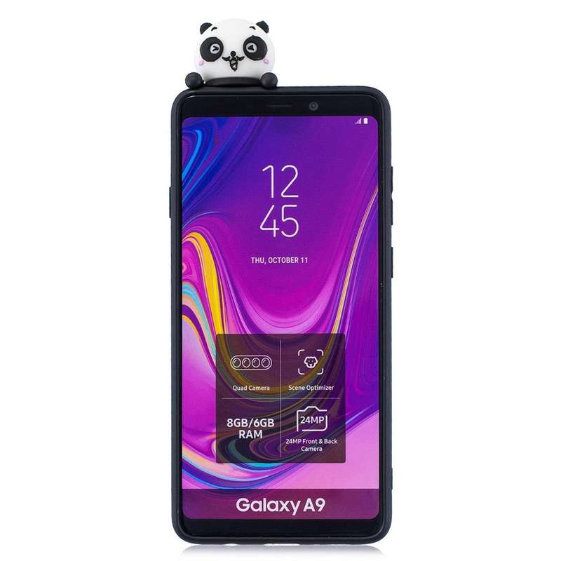 For Galaxy A9 (2018) Shockproof Cartoon TPU Protective Case(Two Pandas)