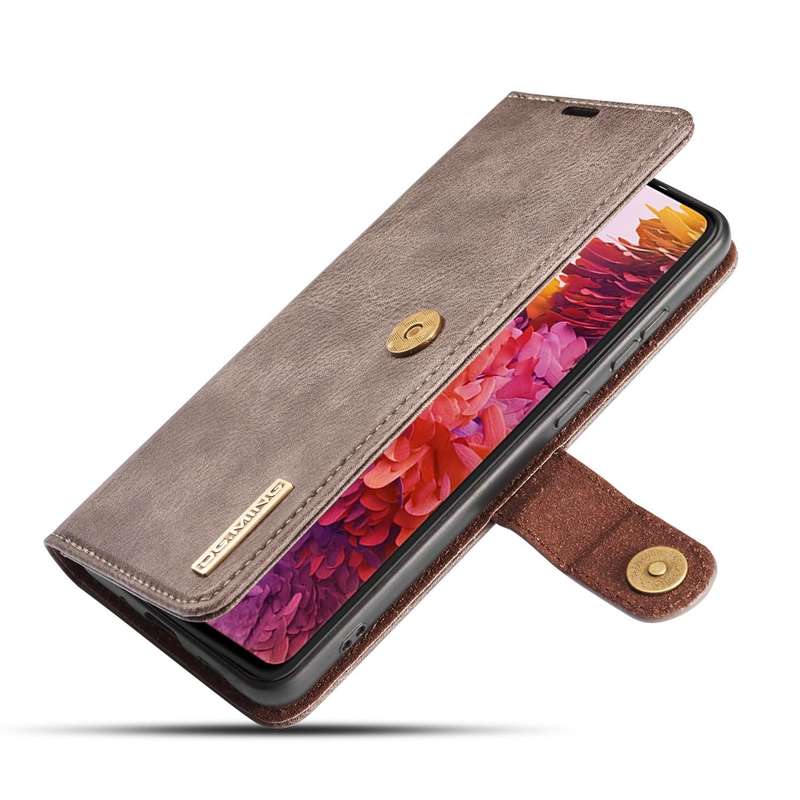 For Samsung Galaxy S20 FE DG.MING Crazy Horse Texture Flip Detachable Magnetic Leather Case with ...