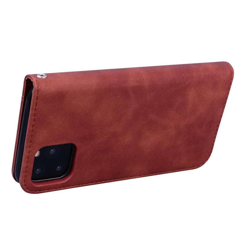 For iPhone 11 Pro Max Frosted Business Magnetic Horizontal Flip PU Leather Case with Holder & Car...