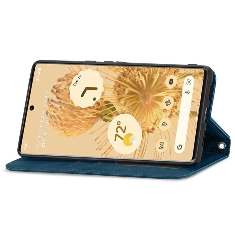 For Google Pixel 6 Pro Retro Skin Feel Business Magnetic Horizontal Flip Leather Case With Holder...