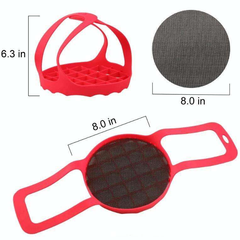 Steamer Sling Pressure Cooker Silicone Steamer(Red)