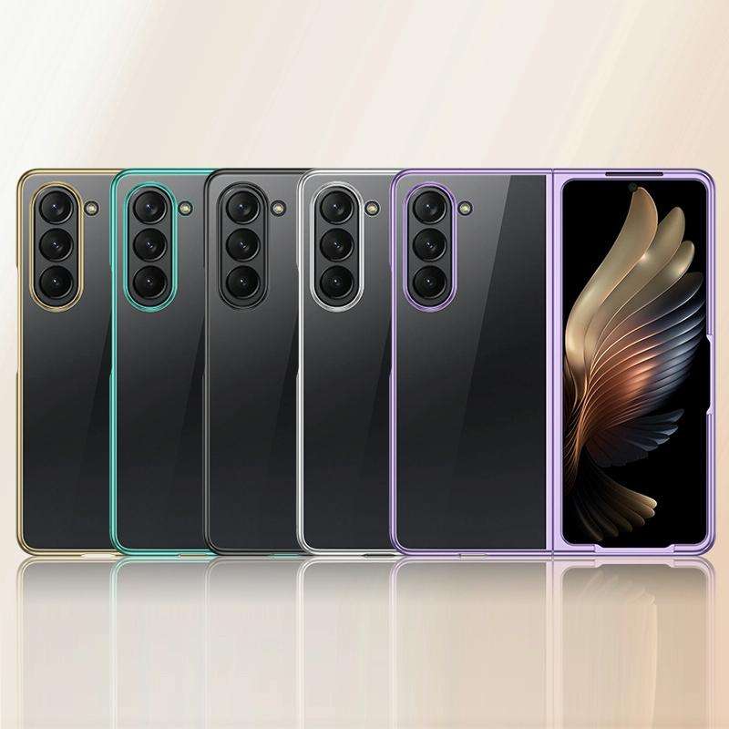For Samsung Galaxy Z Fold5 5G Transparent Electroplating All-inclusive Folding Phone Case(Champag...