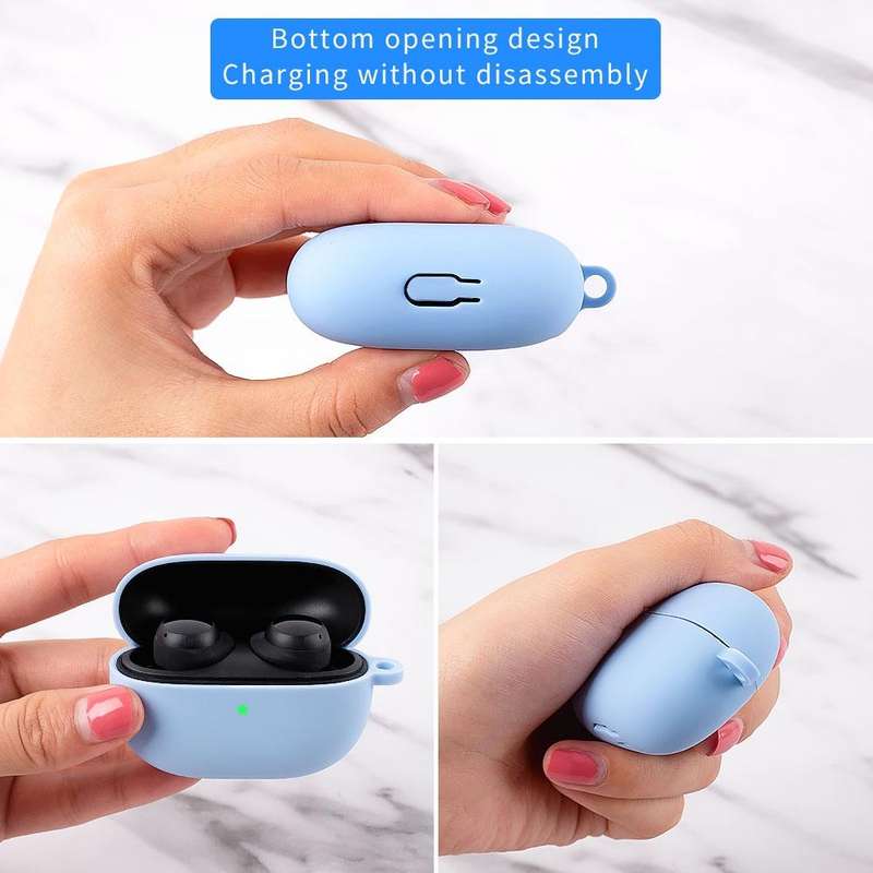 For Xiaomi Redmi Buds 3 Lite Silicone Earphone Protective Case with Hook(Lavender Grey)