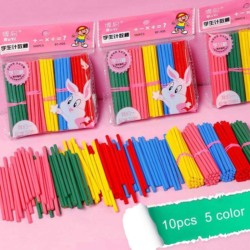 Counting Sticks Counter Teaching Aids Kindergarten Puzzle Wooden Colorful Counting Sticks