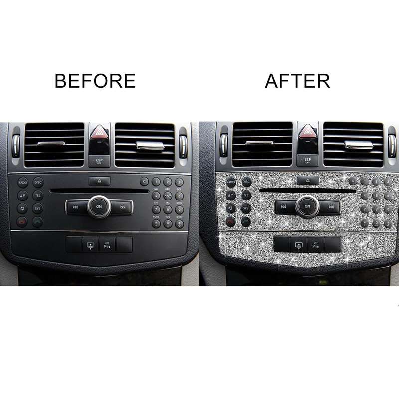 For Mercedes-Benz C-class W204 2007-2010 Car Central Control Panel C Diamond Decorative Sticker, ...
