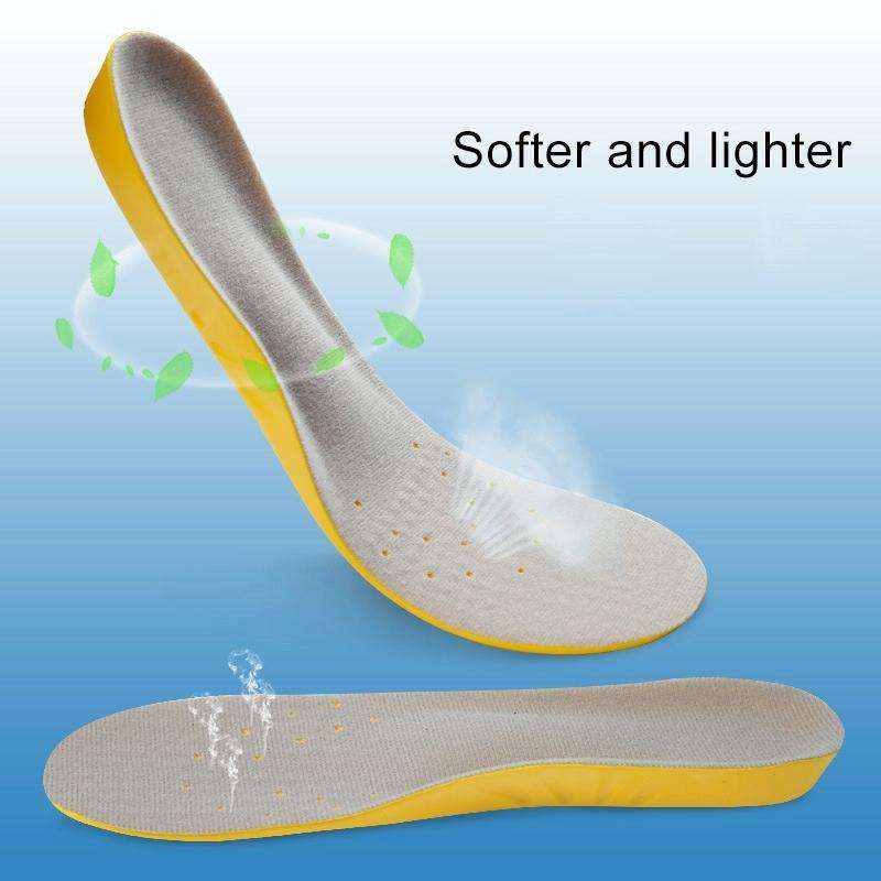 1 Pair PU Breathable Soft Sports Shock-absorbing Insole Sweat-absorbent Foot Pad Elastic Shoe Ins...