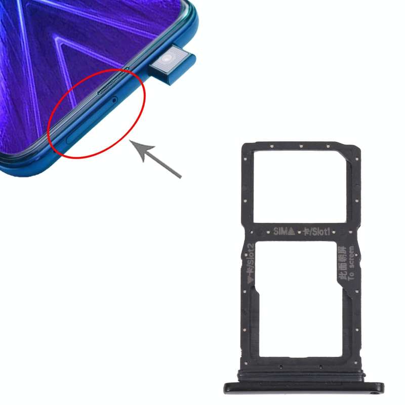 SIM Card Tray + SIM Card Tray / Micro SD Card Tray for Honor 9X (Black)