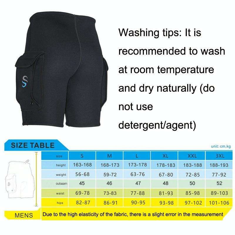 SLINK Dive Pocket Shorts Rafting Rowing Pants, Size: M(Black)