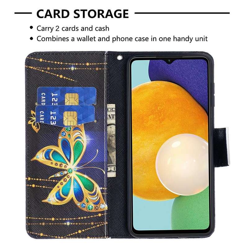 For Samsung Galaxy A13 5G Colored Drawing Pattern Horizontal Flip Phone Leather Case with Holder ...