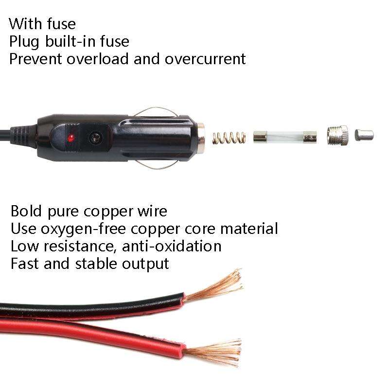 Car Compressor Refrigerator Line 12/24V Semiconductor Refrigerator Power Cord Cigarette Lighter L...