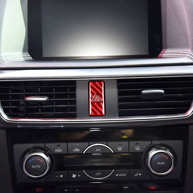 Car Carbon Fiber Warning Light Decorative Sticker for Mazda CX-5 2017-2018, Left and Right Drive ...