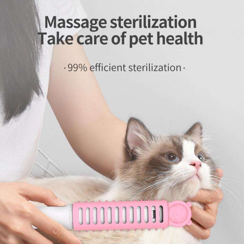 Pet Ultraviolet Sterilization And Mite Removal Massage Comb Dog Hair Brush(Yellow)