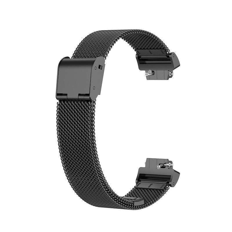 For Fitbit Inspire 3 Buckle Fine Mesh Stainless Ssteel Watch Band(Black)