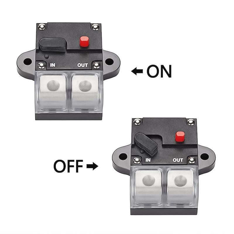 300A Auto Circuit Breaker Car Audio Fuse Holder Power Insurance Automatic Switch(Black)