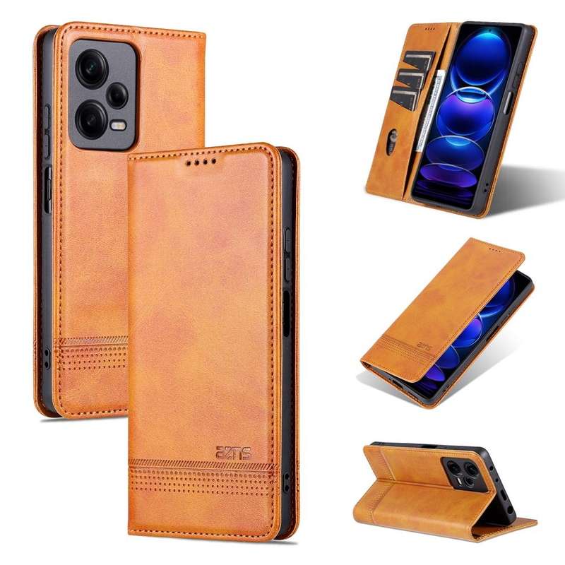 For Xiaomi Redmi Note 12 Pro 5G China / Note 12 Pro 5G+ China AZNS Magnetic Calf Texture Flip Lea...