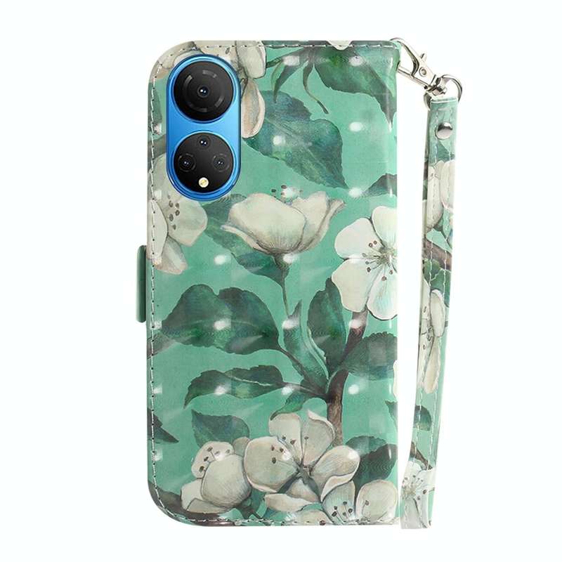 For Honor X7 3D Colored Horizontal Flip Leather Phone Case(Watercolor Flower)