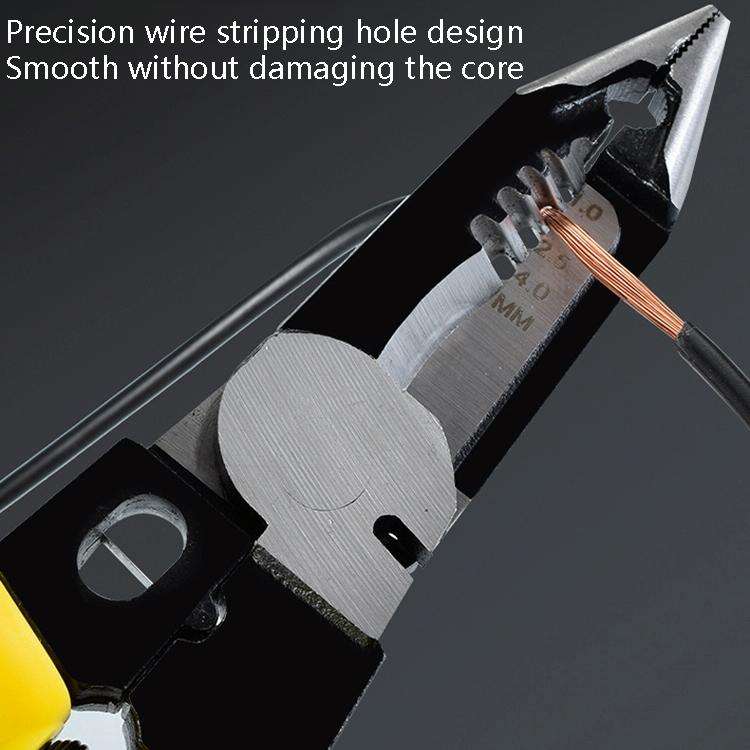 7 In 1 Multi-Function Wire Stripper Electrician Manual Tool(Black Yellow)
