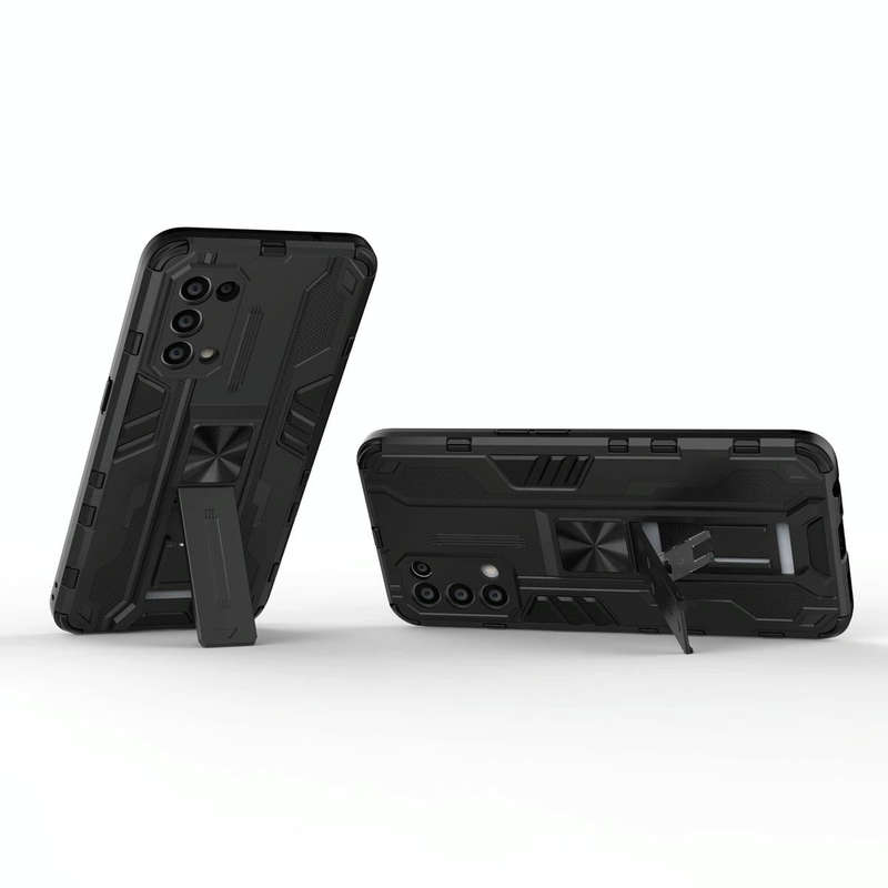 For OPPO Reno5 5G / 4G Supersonic PC + TPU Shock-proof Protective Case with Holder(Black)